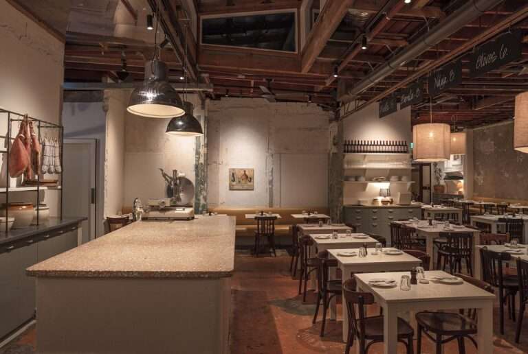 Wood, White and Green Coupled with Textural Beauty Inside Totti’s Restaurant