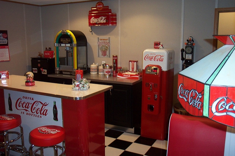 A family room addition that is all about Coca-Cola!