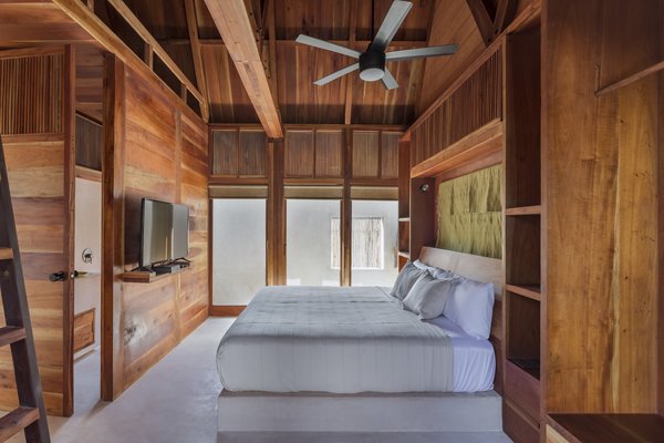 The guest rooms were all built from Western red cedar, which was sourced from the family's plantation. 