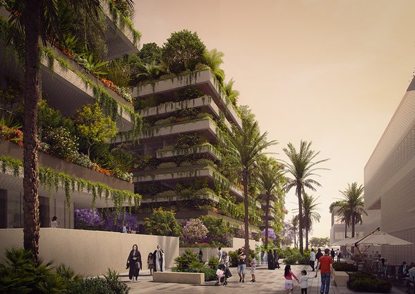 The three buildings—a hotel and two residential towers—will host hundreds of plants and trees. The Vertical Forest will act as a giant air filter for the city.