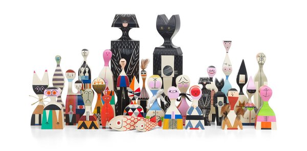 The Wooden Dolls series is meticulously replicated and painted by hand today, just like the vintage pieces by Alexander Girard. Above is Wooden Doll No. 2.