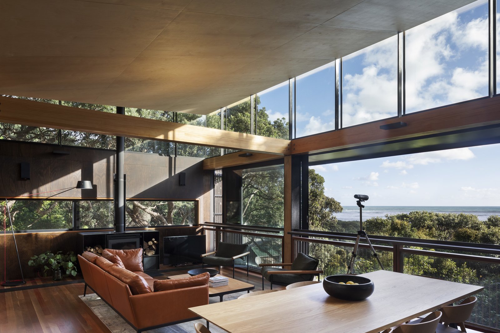 The most important aspect of designing this home was capturing the views from every angle. By placing the home on stilts, Herbst was able to make the best use of the surroundings. 