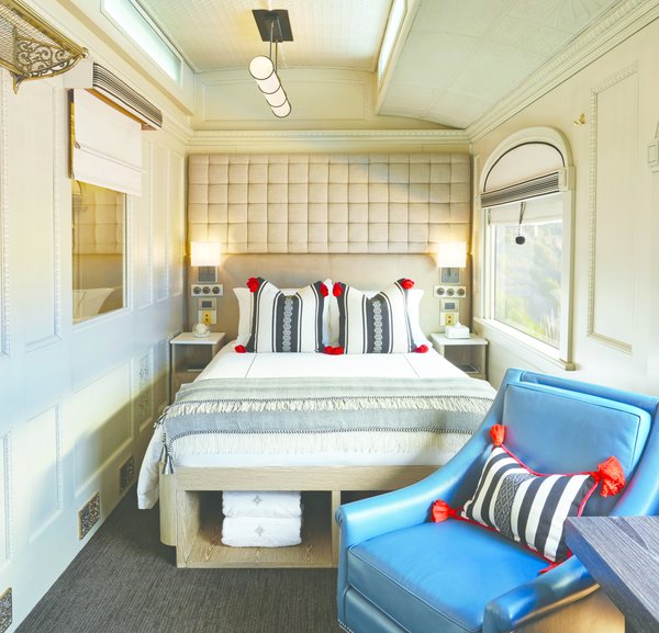 The Andean Explorer's interiors are outfitted in soft alpaca textiles and Peruvian patterns.
