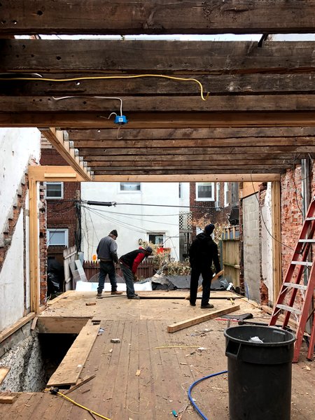 Before: while the couple preserved the front facade, they tore down the rear exterior wall.