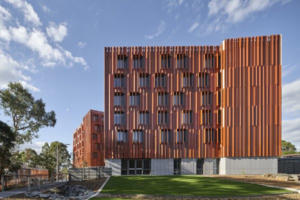 Gilles Hall has continual outer shading thanks to its steel structure, double glazed thermally broken windows, fully taped CLT facade panels and heat recovery mechanical ventilation to every room.