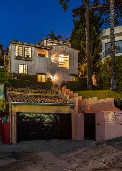 Known for playing the role of Jesse Pinkman in the hit series Breaking Bad, actor Aaron Paul bought the West Hollywood home with his wife, Lauren Parsekian, in 2012. Perched above Sunset Strip, the Spanish-style property provides privacy from the street level.