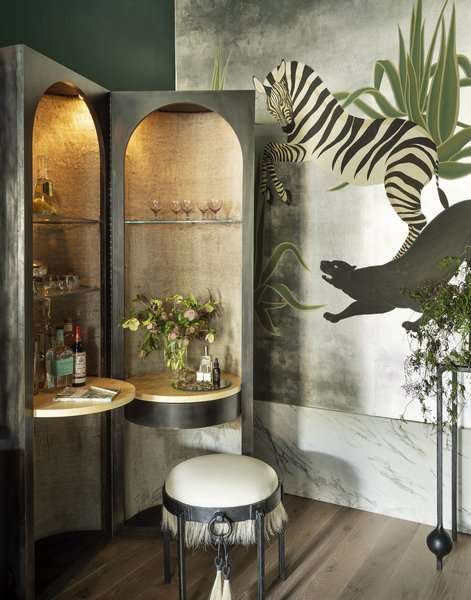 Let This Jewel-Toned Bathroom Complete With Jungle Animals Be the Design Inspiration You Need
