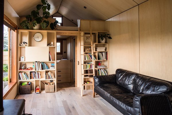 Le Workshop’s 226-square-foot Hawkes Bay tiny house can sleep a family of five.