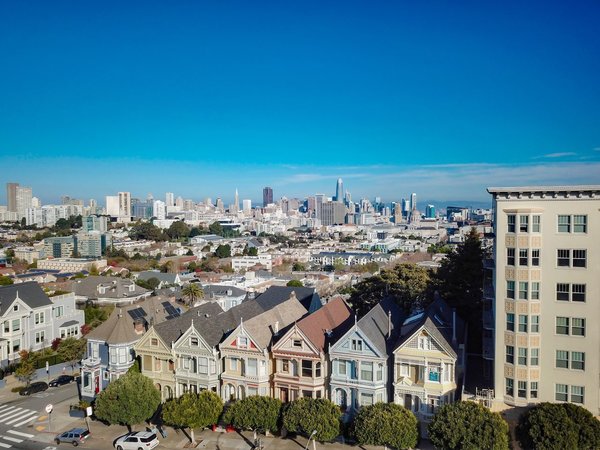 The row of Queen Anne-style Victorians on Steiner Street—known as the Painted Ladies or the Seven Sisters—are a San Francisco landmark. The third one from the right at 714 Steiner Street was recently listed for sale.