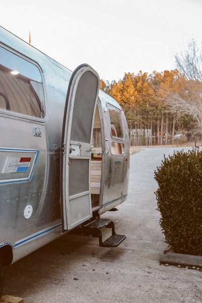 NüAbode and Mavis The Airstream transformed the 31-foot-long trailer into a mobile bachelor pad for Nashville musician Ryan Hunter Sanchez.