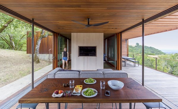 A look inside the Cor-Ten–clad Sonoma weeHouse and its open-plan living space and ipe interiors.