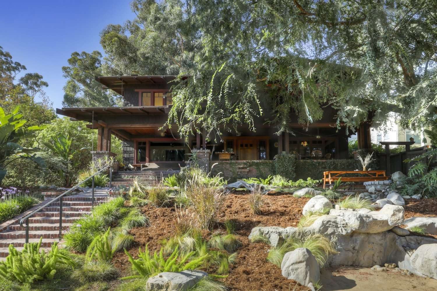 A Los Angeles Cultural Monument, the Treehaven property in Mount Washington has housed over half a dozen families since a small cottage was first built on the grounds in 1908. A larger house was added in 1915, creating a multigenerational refuge underneath a sprawling canopy of cedar, elm, eucalyptus, and palm trees.