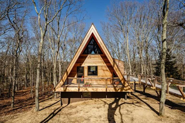 An Architect Revives a Dreary, Prefab A-Frame Cabin in the Hamptons for $300K