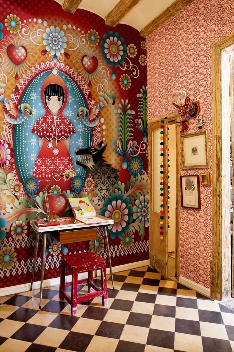 Eye-Catching Efficiency: Small Eclectic Home Offices with Colorful Panache