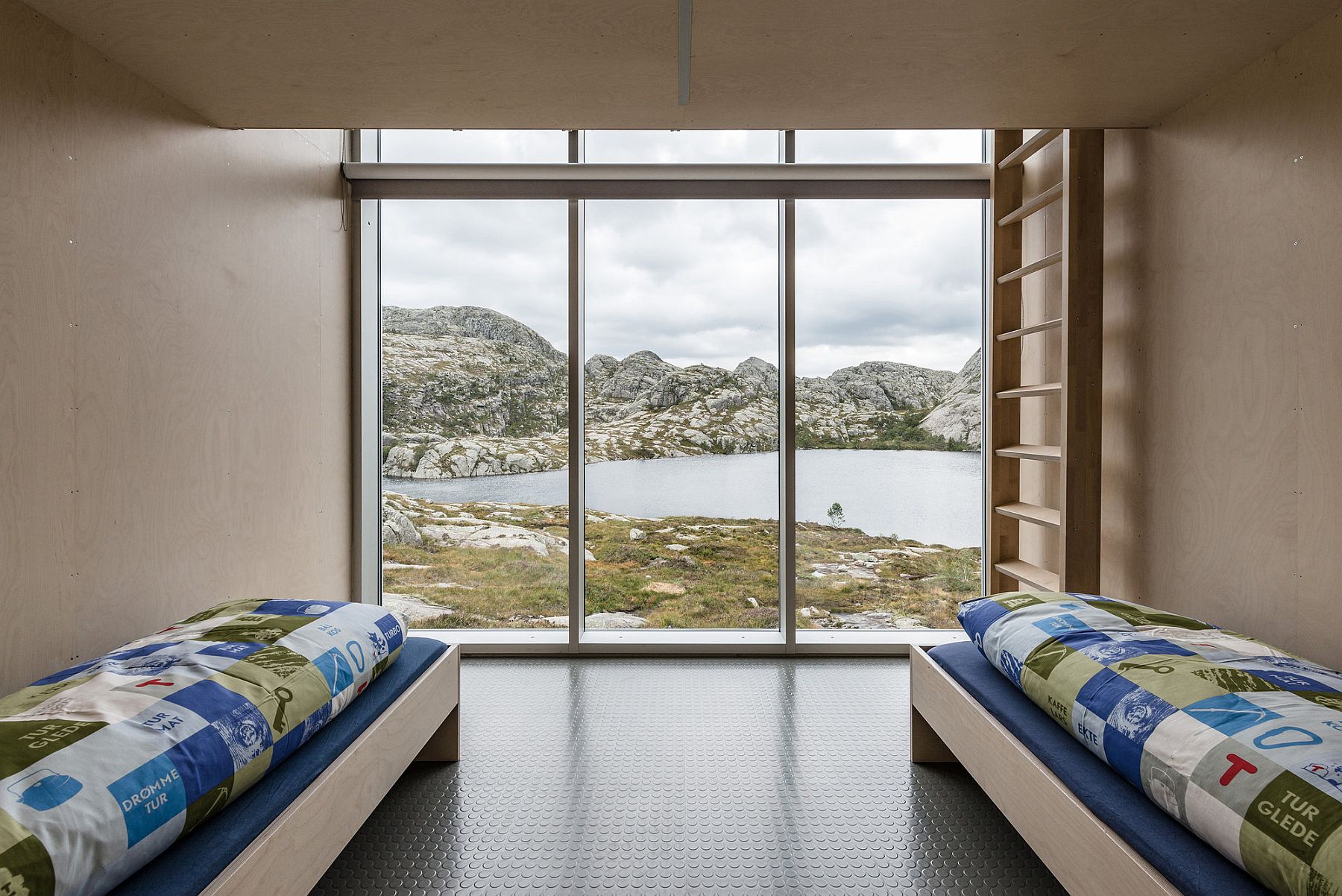 View of the lake from the sleeping quarters of the cabin