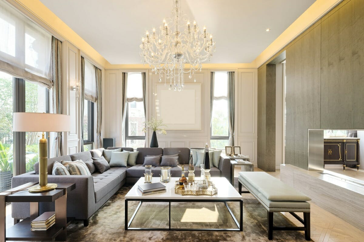 living room curtain ideas in a glamorous interior design