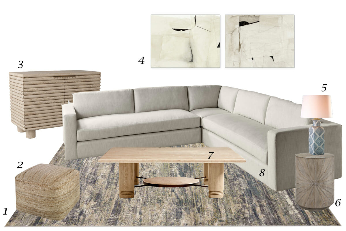 Top picks for a warm neutral living room by Decorilla