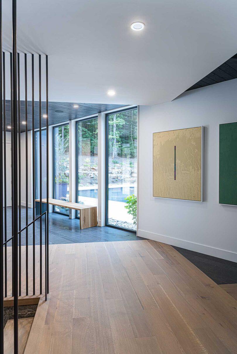 interior view in modern home's hallway