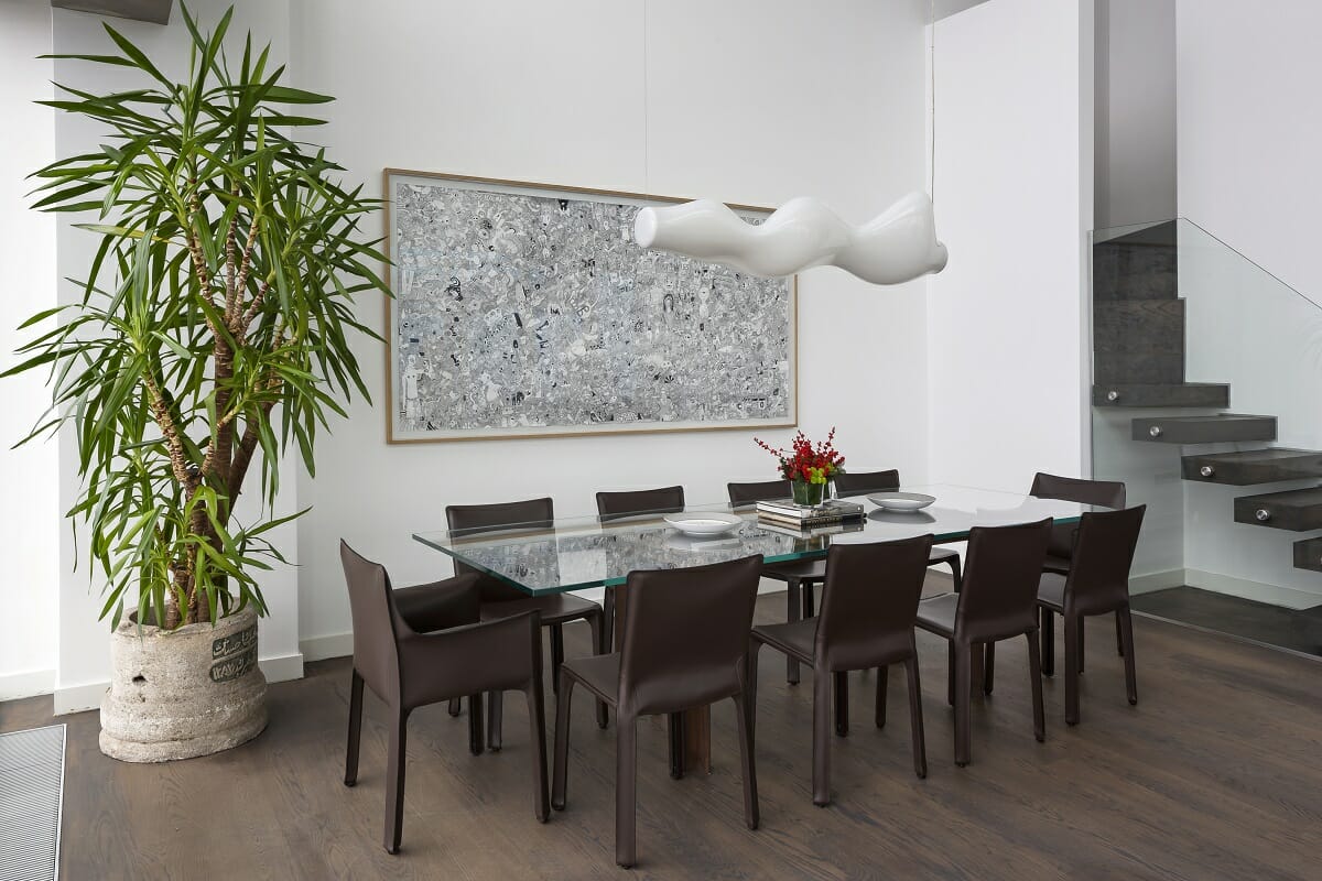 Contemporary dining tables in a beautiful dining room