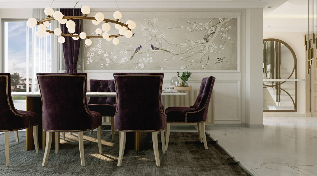 Miami city furniture in a glam dining room
