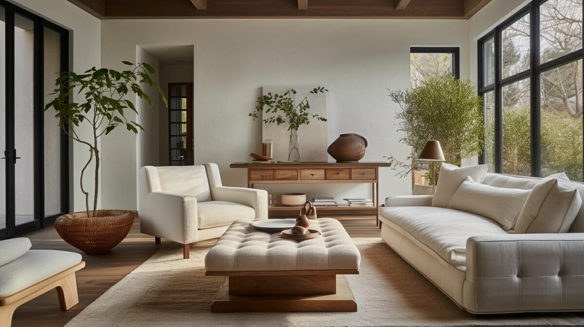 Green living room aesthetic by Decorilla designer Wanda P.