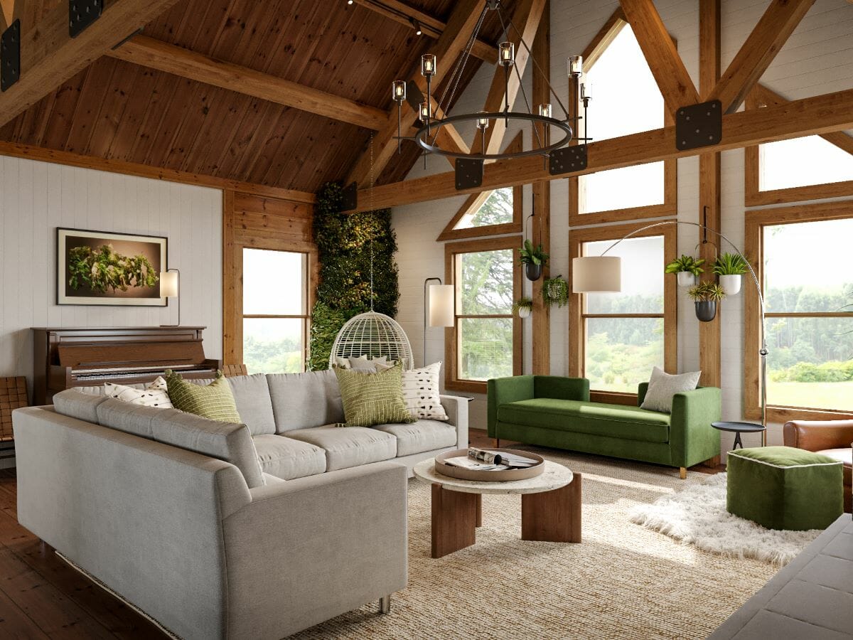 Contemporary Scandi living room aesthetic by Decorilla designer Dina H.