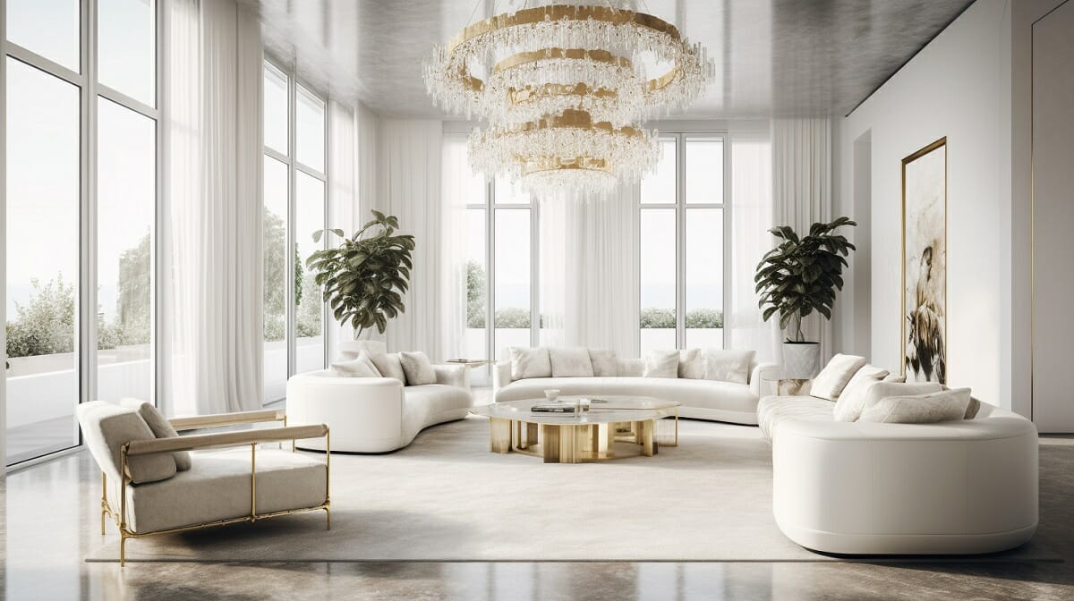 Monochromatic living room aesthetic ideas