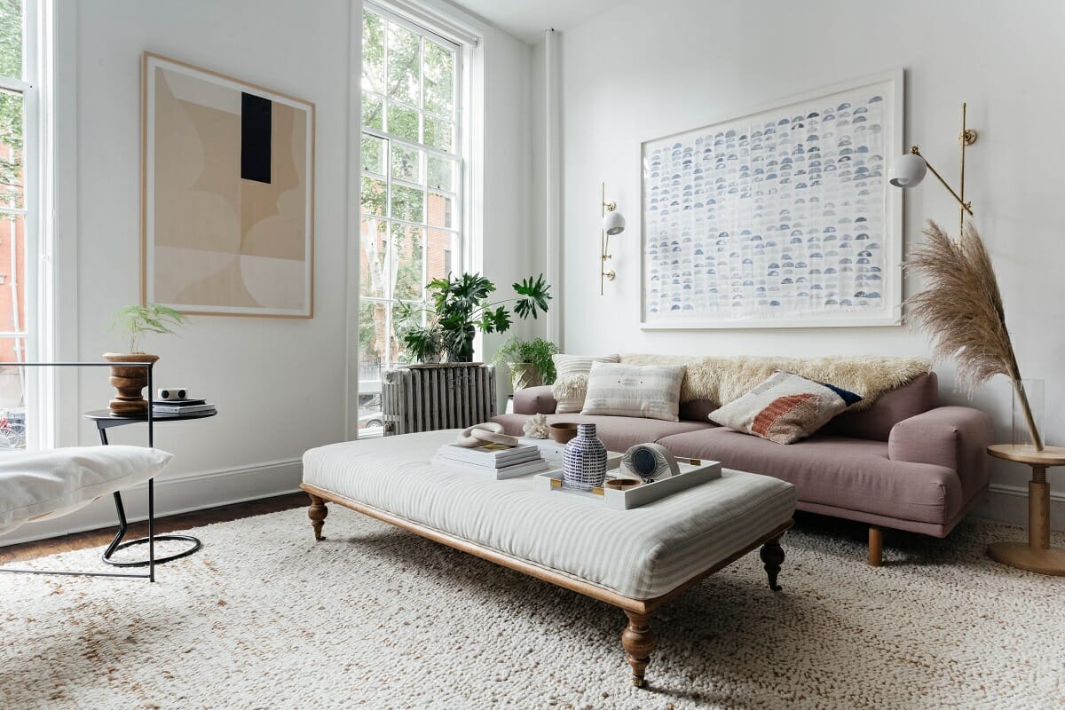 Scandi and boho aesthetic for a living room with cute decor ideas
