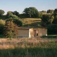 Wooden barn in Swedish farmland