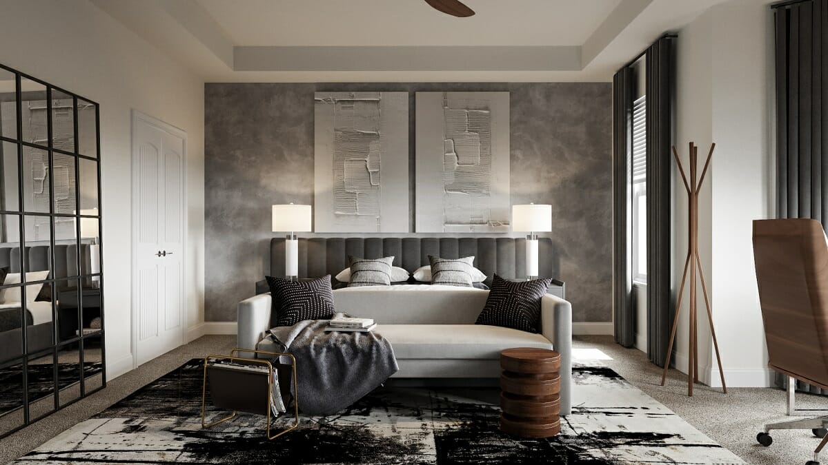 Finely articulate contemporary living room interior design by Decorilla interior designer