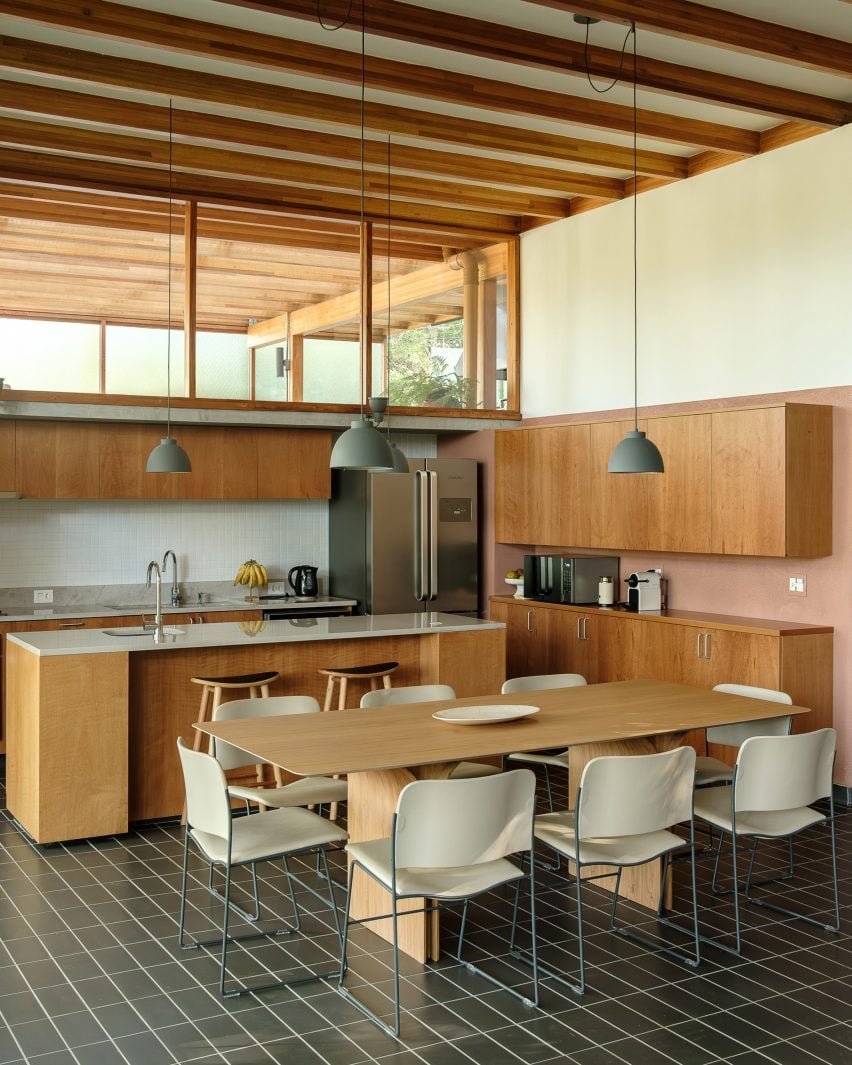 Timber-clad kitchen by Denis Joelsons