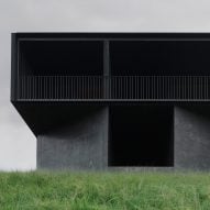 A black concrete house
