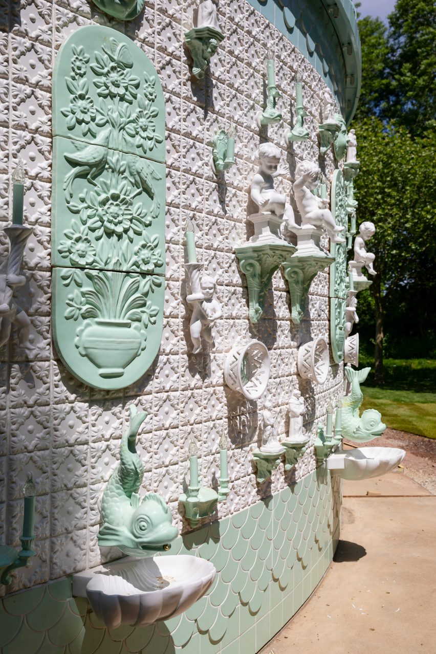 Ceramic tile clad pavilion