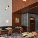 Juno Restaurant / Rawan Muqaddas + Selma Akkari - Interior Photography, Table, Wood, Chair, Lighting, Beam