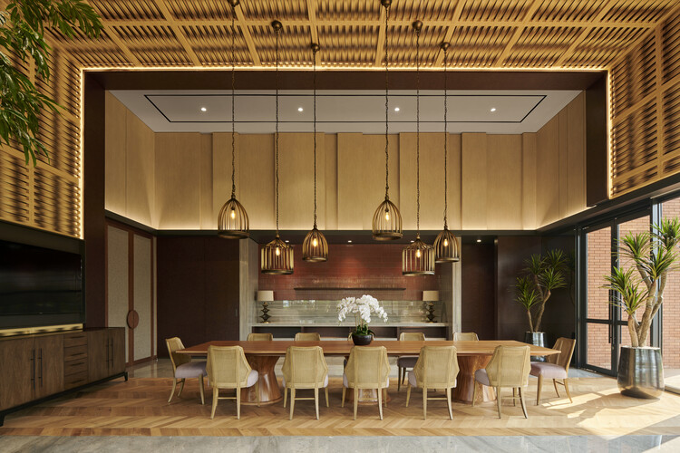 Mayora Head Office Canteen / Lex and Architects - Interior Photography, Dining room, Table, Chair, Beam