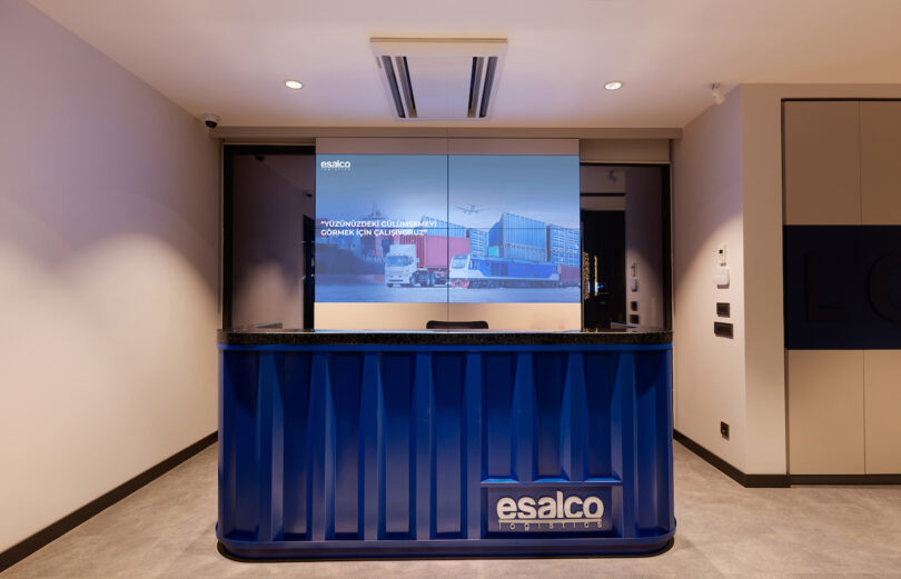 shipping container front desk