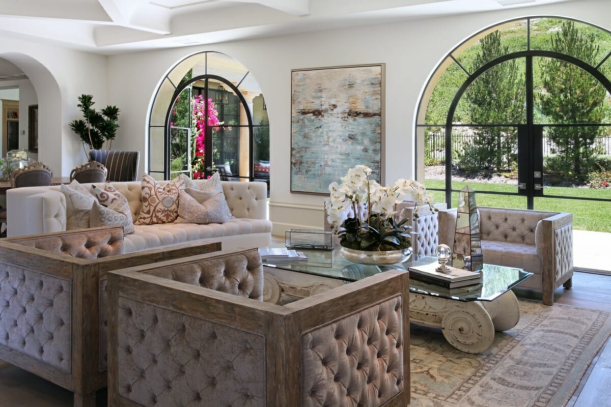 Mediterranean style living room and modern interior design