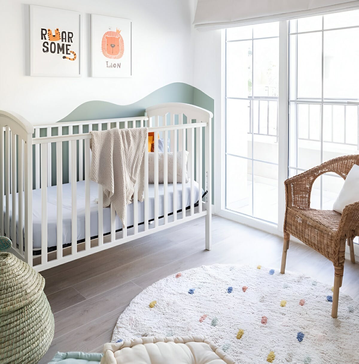 Cute nursery room ideas with a unique shelf