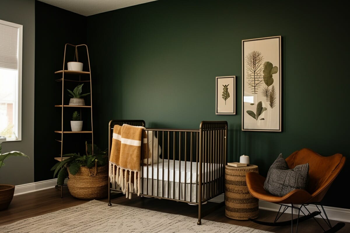 Small nursery ideas with an earthy changing station