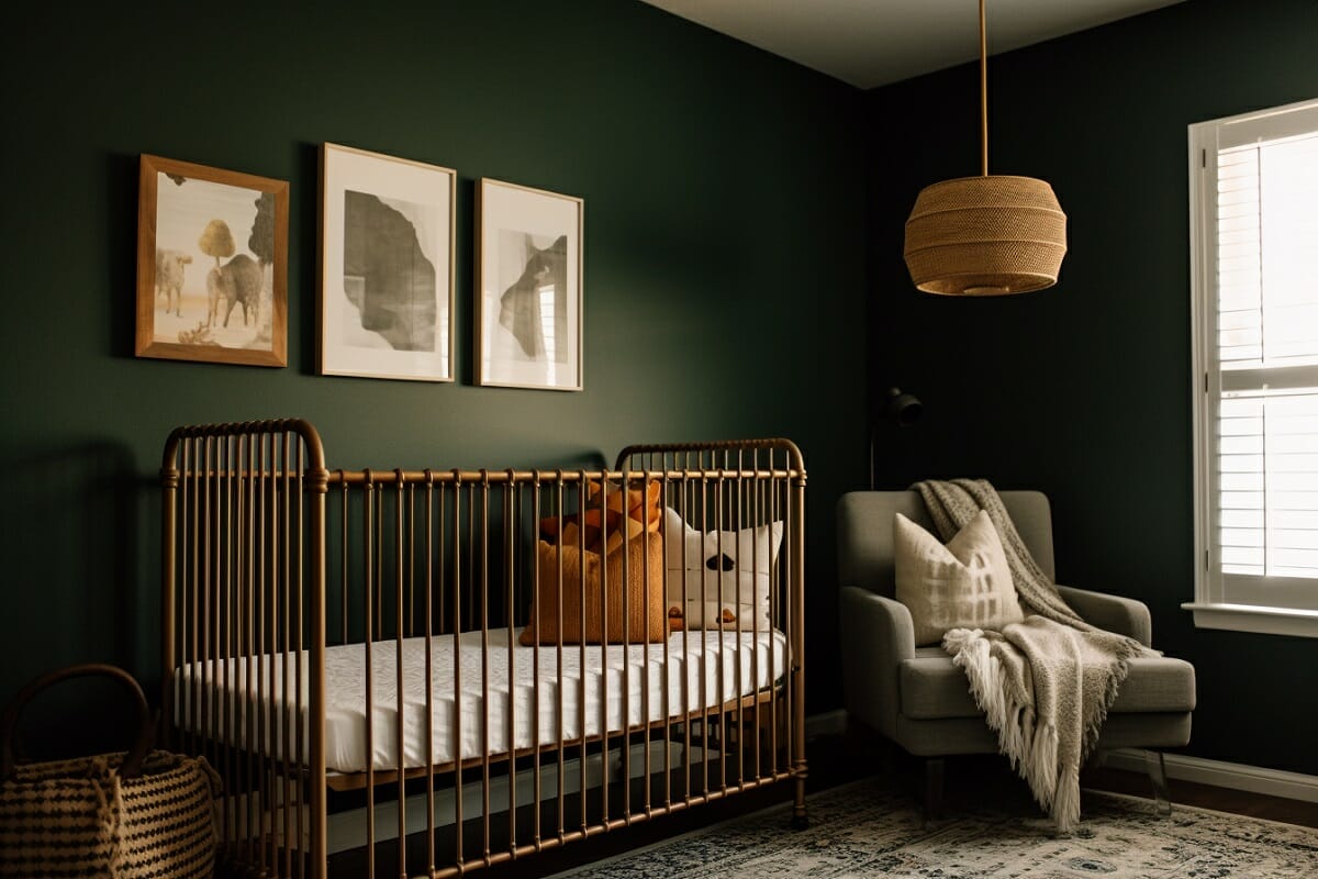 Small nursery inspiration with an accent wall