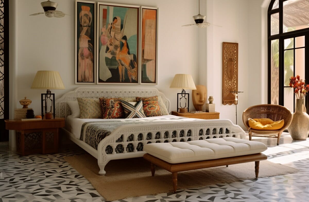 Maximalist bedroom design styles and trends 2024