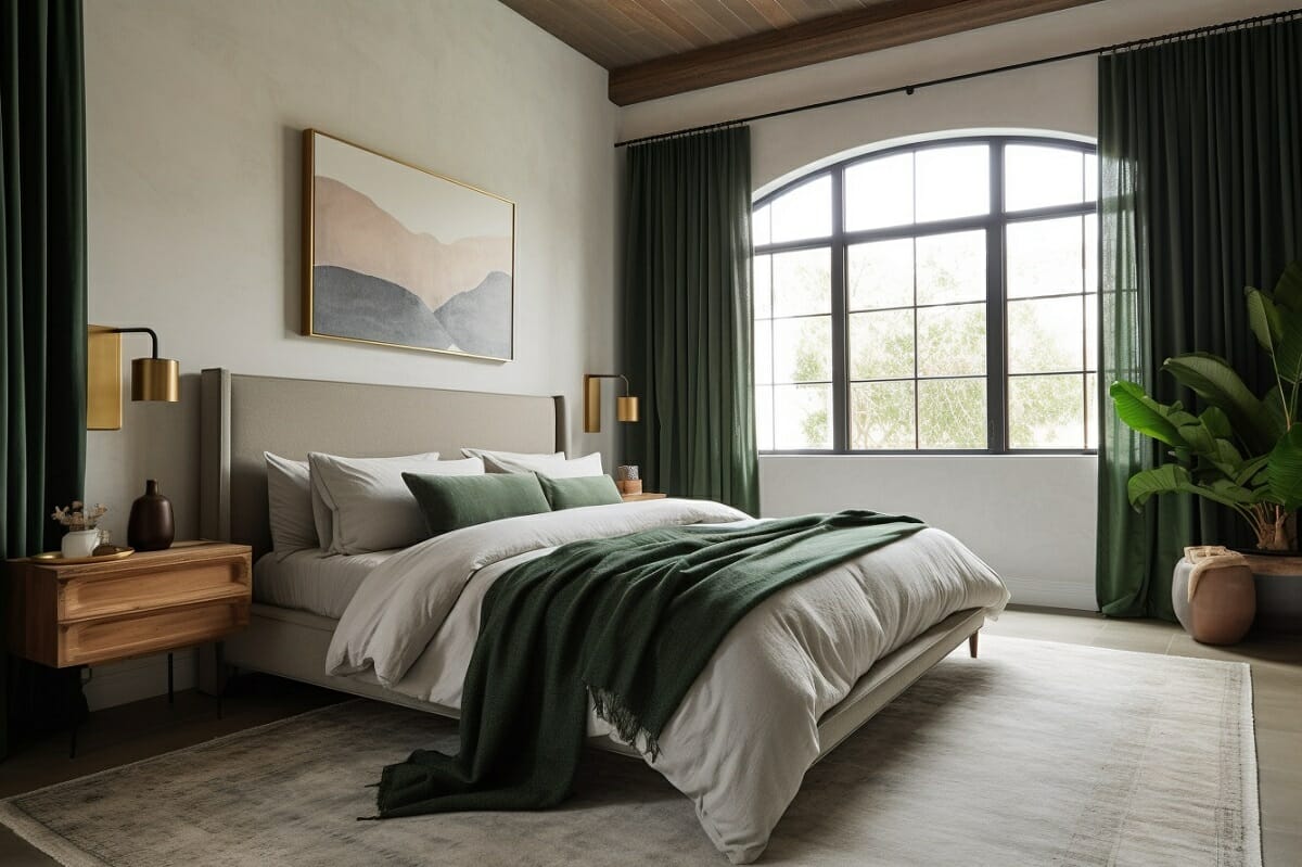 Bedroom color trends 2024 with green
