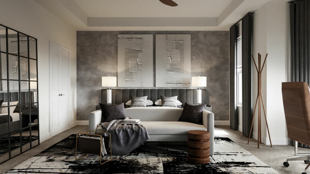 Luxury short term rental master bedroom design by Decorilla