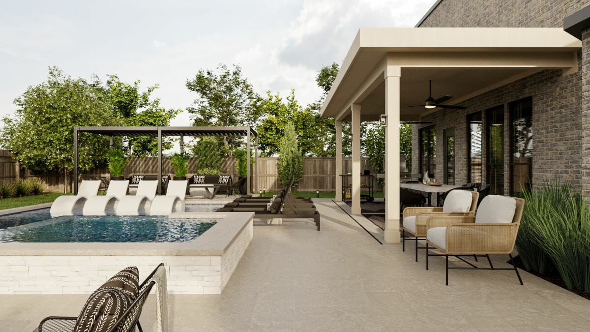 Luxury short-term rental patio design by Decorilla