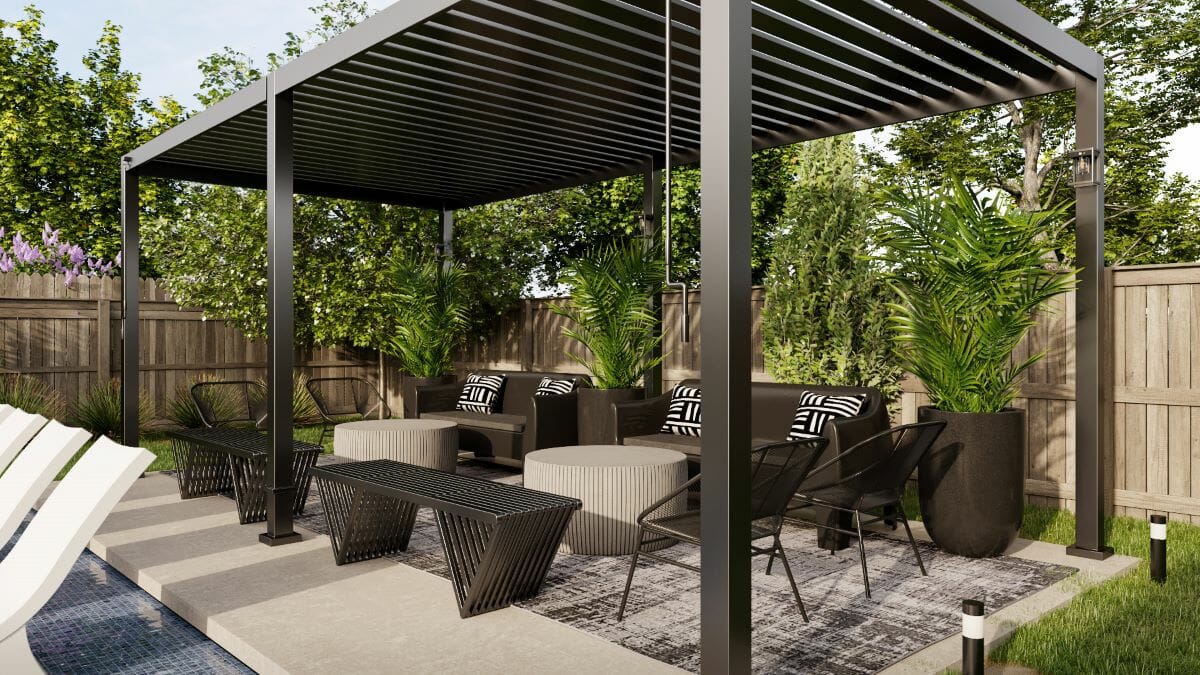 Short term rental patio design by Decorilla