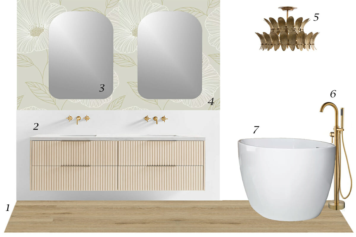 Modern bathroom with wallpaper top picks by Decorilla