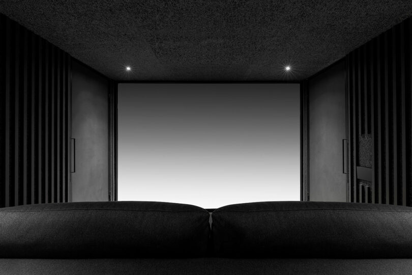 home theater room in dark shades
