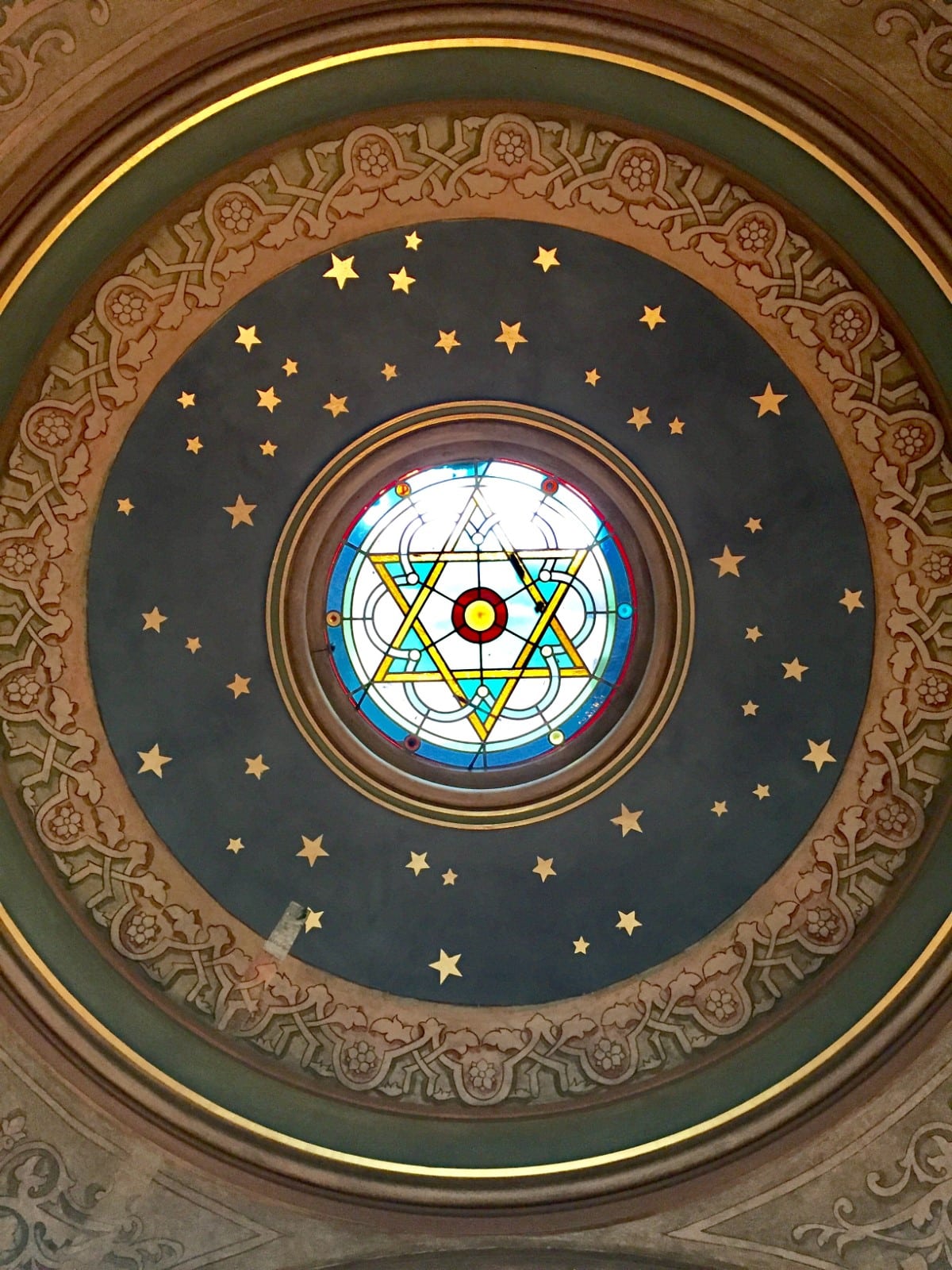 Interior dome at Eldridge Street Synagogue