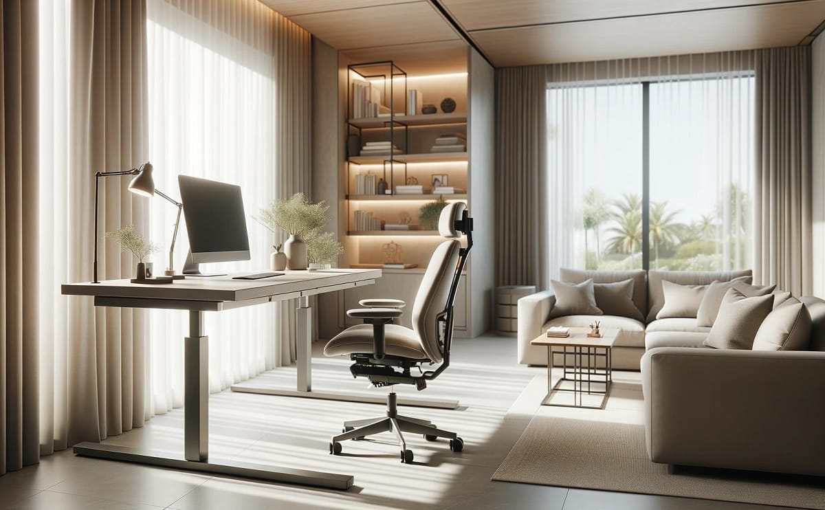 Home office trends 2024 with sit-to-stand desks