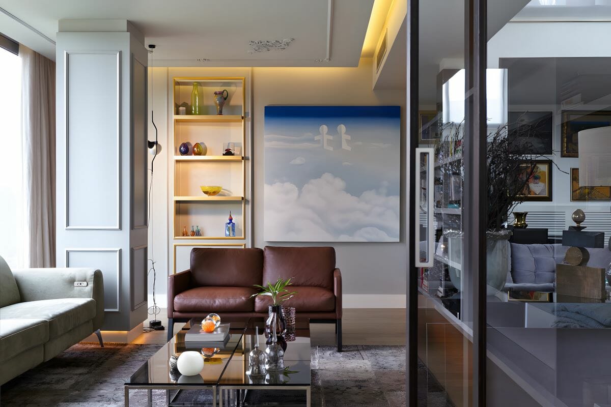 Living room decor 2024 by Decorilla designer Meric S.